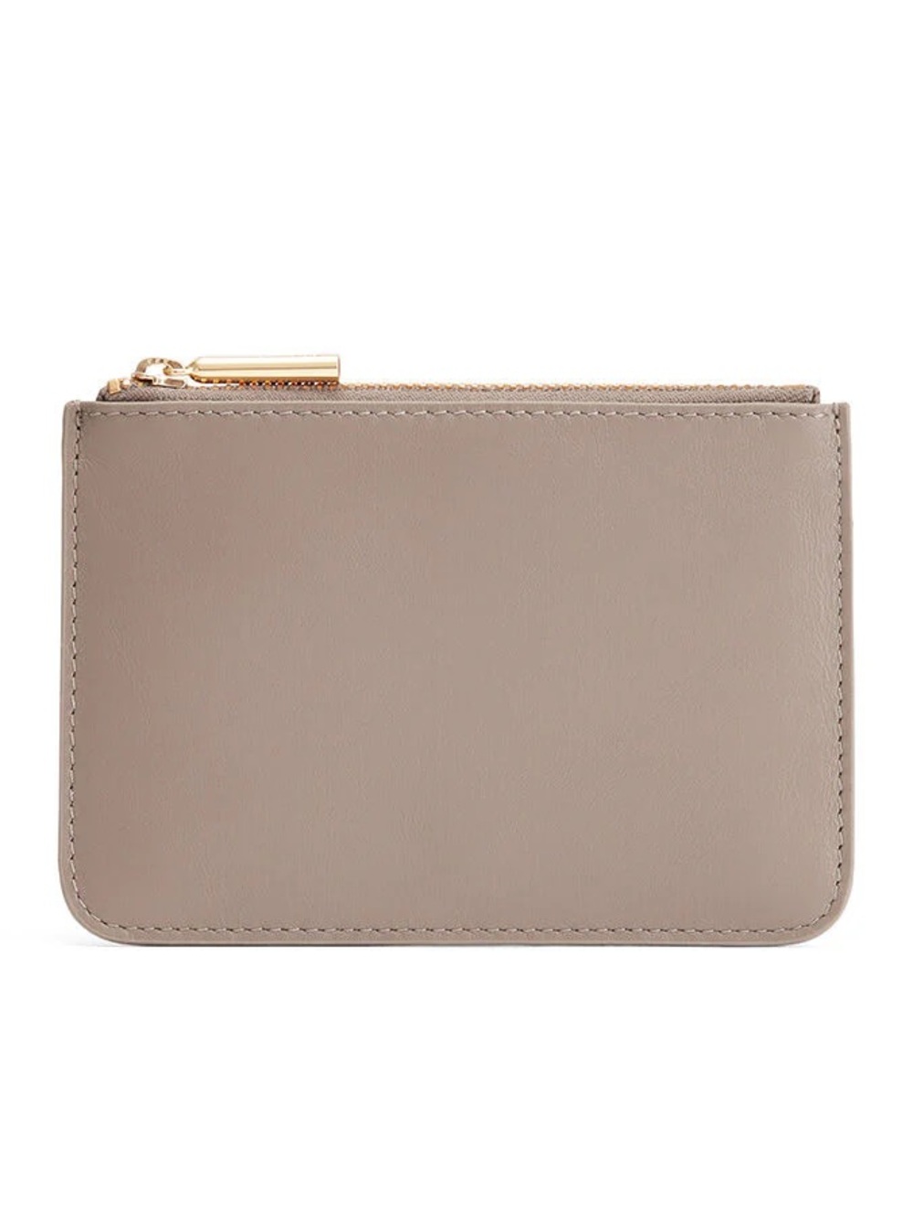 Cuyana Zero Waste Slim Leather Pouch in Stone